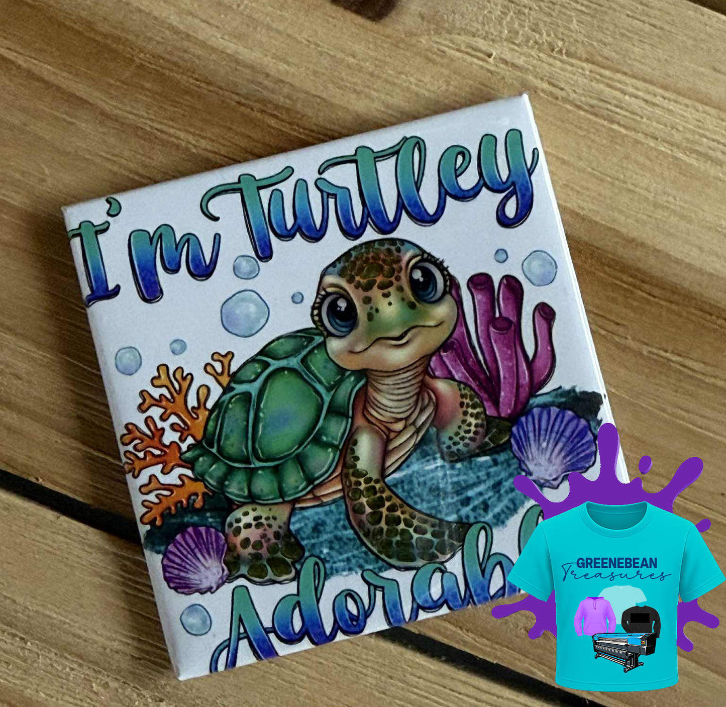 I'm Turtley Adorable 2x2 Square Magnet