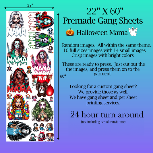 Pre-Made Halloween Mama Themed Gang Sheet