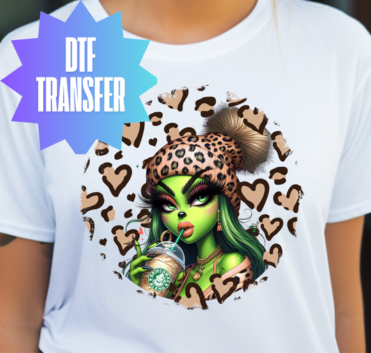 Leopard Heart Grinch DTF