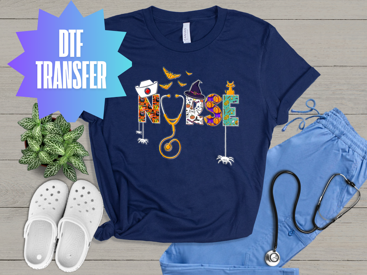 Halloween Nurse Words DTF Transfer