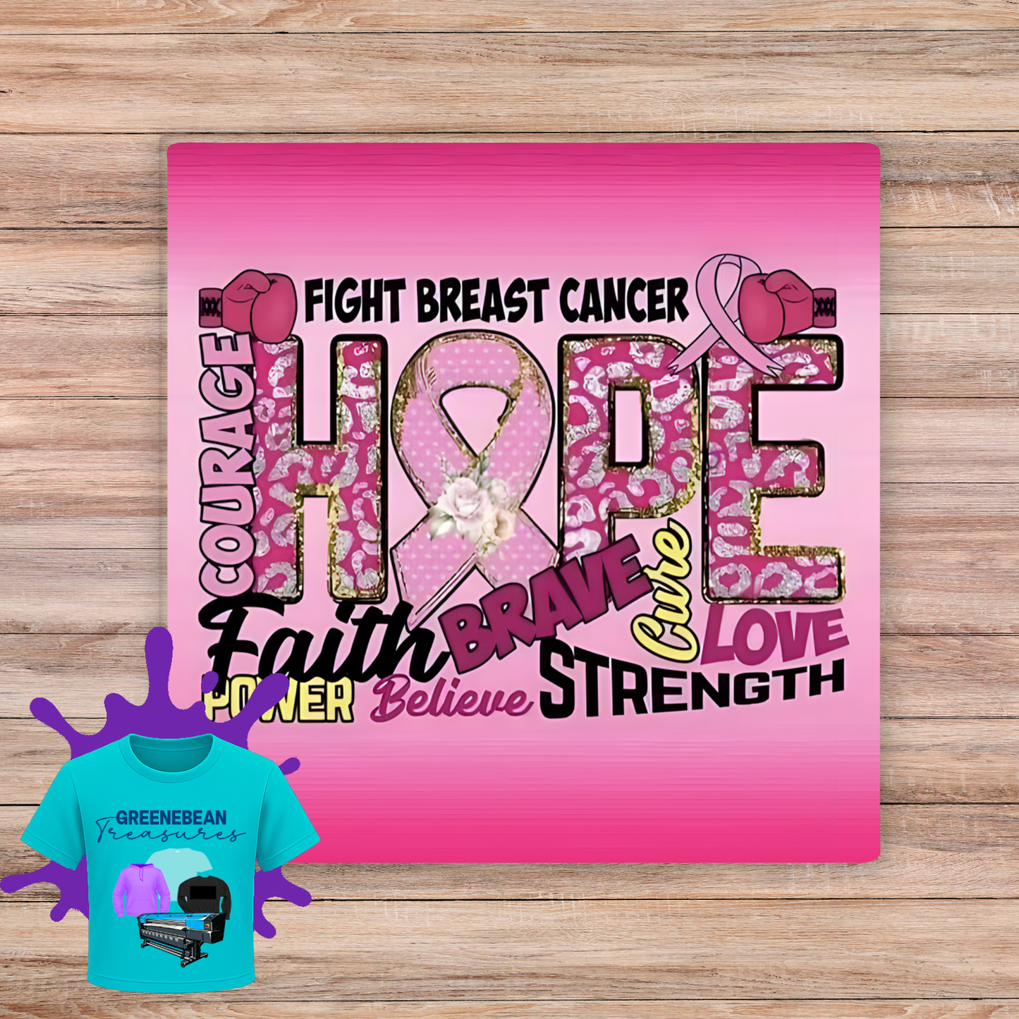 FIGHT BREAST CANCER HOPE 2X2 MAGNET
