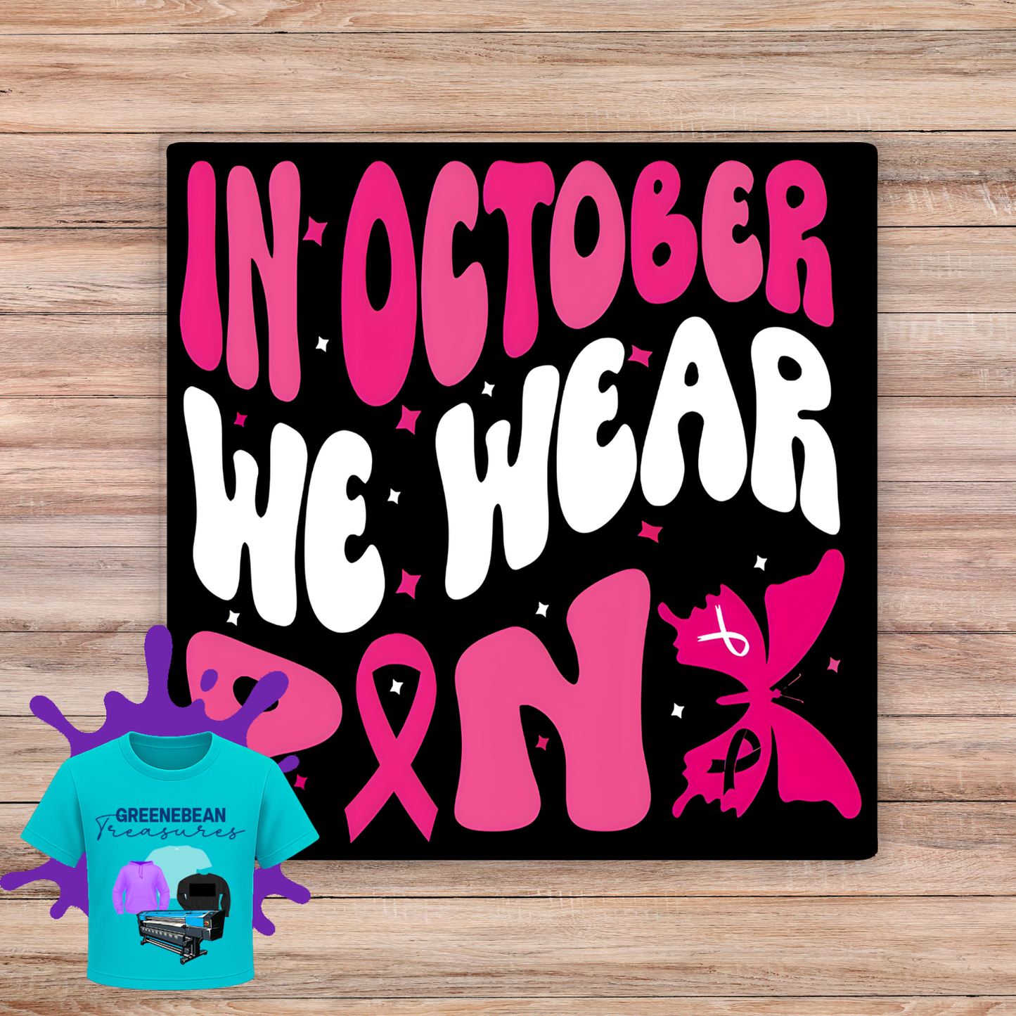 IN OCTOBER WE WEAR PINK 2X2 MAGNET