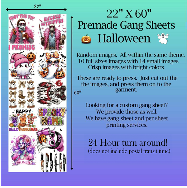 Pre-Made Halloween Variety Gang Sheet