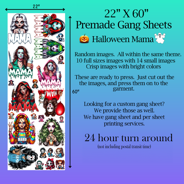 Pre-Made Halloween Mama Themed Gang Sheet